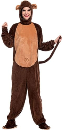 Muteitt Unisex Erwachsene Affen Kostüm Onesie One Piece Pyjamas Cosplay Kostüm Halloween Weihnachten Nachtwäsche Cosplay Jumpsuit Homewear Für Damen Herren