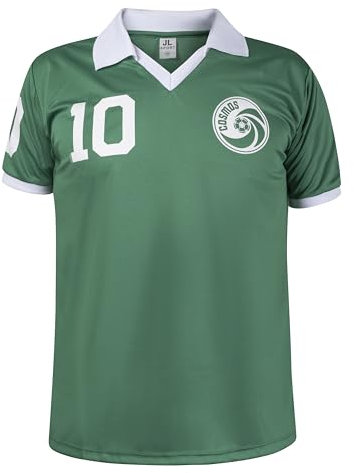 JL Sport Pele Edson Arantes do Nascimento Retro NY Cosmos Football League Kids Green 10 Trikot, grün, 8 Jahre