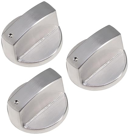 UTHCLO 3pcs Gas Stove Knob Set Satin Finish Replacement Knobs for Gas Hob Cooker Sturdy Stove Control Switch for Kitchen Appliances