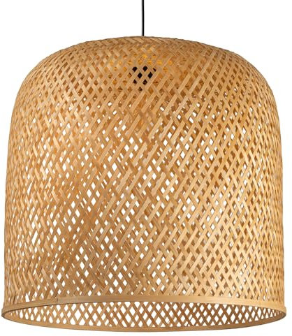 Riess Ambiente Handgefertigte Hängeleuchte Organic Living - 55cm - Natur Bambus Korb-Lampe - Maritime Pendelleuchte
