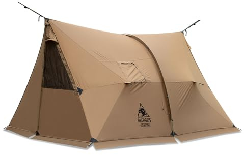 OneTigris ASH Canopy Hammock Hot Tent, Spacious Waterproof Windproof 4 Season Tent with Poles for Camping, Hiking, Bushcrafting, Survivalist, Car Trips