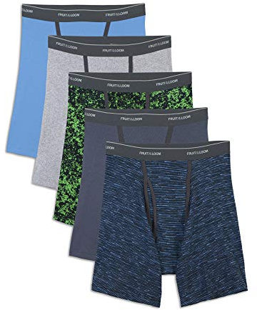 Fruit of the Loom Herren No Ride Up Boxer Brief (5-Pack) Slip, Sortierte Ringer (5 Stück), Small (5er Pack)