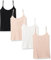 Amazon Essentials Caraco Coupe Cintrée Femme, Lot de 4, Beige/Blanc/Noir, L
