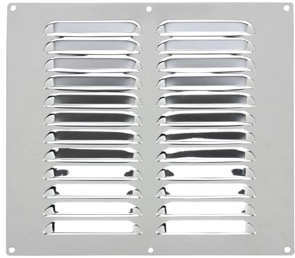 Metal Air Vent Cover for Openings 9 x 9 Chrome Finish | Suitable for Venting Gas Appliances Ventilation Internal External Wall
