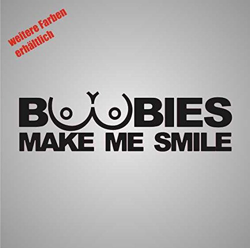 Dinger-Design Aufkleber Boobies Make me Smile Sticker Decal Folie Tuning (Schwarz)
