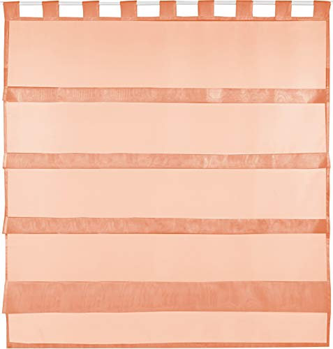 Bestlivings orange Bistrogardine Transparent mit Schlaufen in 100x110 cm (BxL), in vielen Varianten erhältlich
