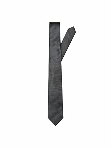 SELECTED HOMME Herren Slhnew Texture batik 7 cm noos B Krawatte, Schwarz, Einheitsgröße EU