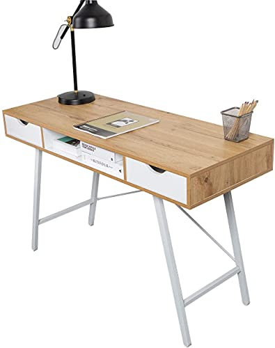soges Bureau d'Ordinateur Postes de Travail Informatiques 120cm avec Tiroir Table d'Étude de Bureau à Domicile, Coiffeuse
