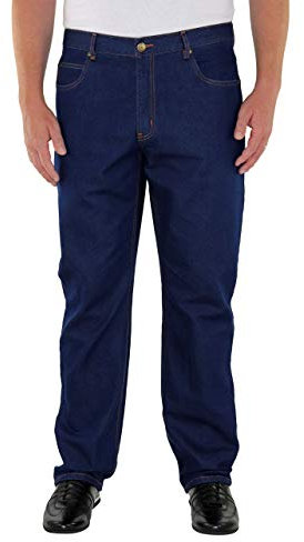 Marina del Rey Jeans pour Homme 5 Poches Comfort FIT 60, 62, 64, 66, 68, 70, XL, XXL, 3XL, 4XL, 5XL, 6XL, Grandes Tailles, Grande Taille et Grande Taille - Bleu - 62