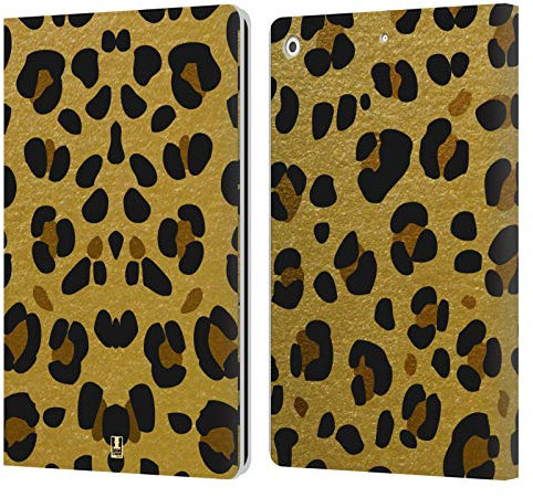 Head Case Designs Impresion De Animal Gran como Oro Carcasa de Cuero Tipo Libro Compatible con Apple iPad 10.2 2019/2020/2021