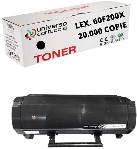 UniversoPatronen Rebuilt Schwarz 20000 Seiten ersetzt Lexmark 60F2X00, 602X, 60F0XA0, 600XA, 60F2X0E, 602XE, für Lexmark MX510DE, MX511DE, MX511DTE, MX511DHE, MX611DE, MX611DHE