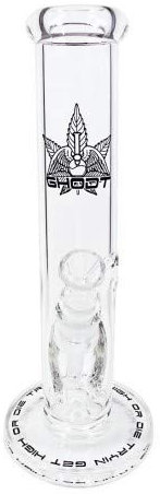 GHODT Bong Glas mit Stecksystem | 30cm Höhe | 45mm Durchmesser | 5mm Glas | Kickloch | Mundstück abgewinkelt