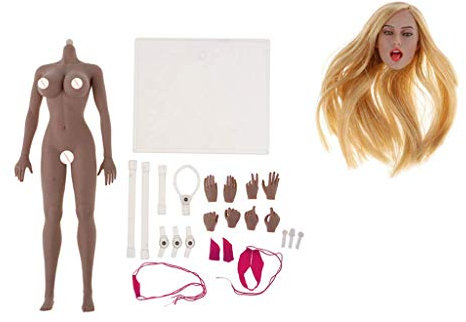 ZSMD Set completo di action figure del corpo femminile da 30,5 cm, articolazioni super flessibili, materiale in silicone morbido con testa femminile scolpita