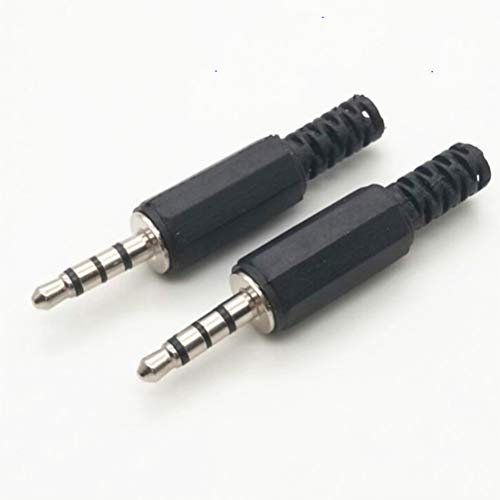 Hemobllo 10-pack 3.5mm Stereo Male Headphone Jack Solder Audio Plug for Diy Repair 3 Rings Connector for Cellphones Headsets