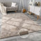 Paco Home Hochflor Teppich Wohnzimmer Flauschig Fellteppich Kunstfell Plüsch Shaggy Weich Fellimitat, Grösse: 120x160 cm, Farbe: Beige