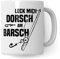 Angler Geschenke für Männer, Tasse Angler, Angeln Deko Fischer Becher Angel Fischerei Spruch, Kaffeetasse Angelrute Kaffeebecher Fisch Motiv: Leck Mich Dorsch am Barsch