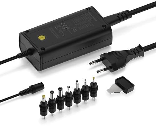 Ansmann 12V Netzteil APS 2250L Netzstecker bis max. 2250mA (7 universal Adapter Stecker) Netzadapter für Elektrokleingeräte von 5-15 Volt regelbar