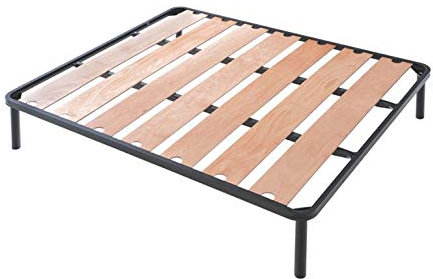 EVERGREENWEB Doppelbett Lattenrost 160x200 mit BREITEN DAUBEN aus Buchenholz, Orthopädisch mit 4 abnehmbaren Füßen, Verstärkte Tragstruktur aus Eisen, Für alle Typen von Betten und Matratzen | LIME