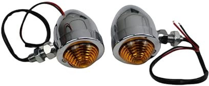 Motorrad Bullet 10mm Blinker Kontrollleuchte Lampe Für Harley Honda Kawasaki Suzuki Yamaha Dyna Softail XL 883 1200 Shadow (Chrom/bernstein)