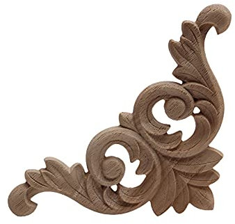 A101-2 Holzfiguren, geschnitzt, antike Schnitzerei, lang, große Blume, Gummiholz, Möbel, Wandschrank, Holzapplikation, Holzrahmen, Holzfiguren, 1 Stück