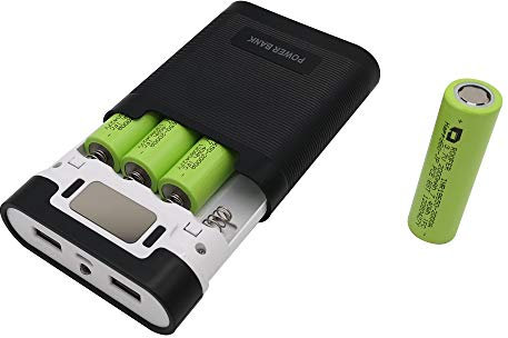 Power Bank - Caricatore da 8000 mAh (2000 mAh x 4), 2 USB, 5 V2 A, portatile, 2 in 1, con quattro batterie al litio da 3,7 V