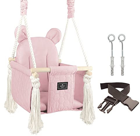 NATILU® Columpio Infantil Miss Bear | Columpio de Madera para niños | Columpio de Oso producido en la Unión Europea