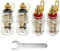 Xiatiaosann Bananenstecker, 4mm Bananenbuchse Adapter Lautsprecher Terminal Polklemme Anschluss Anschlussklemmen, 4 Stück