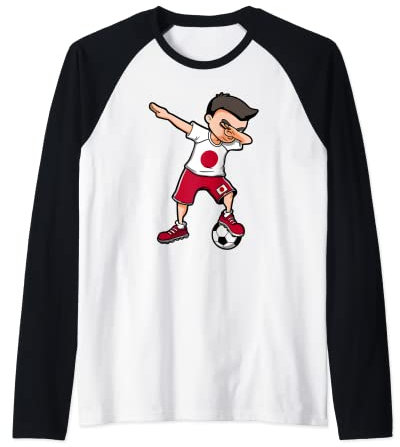 Dabbing Fußball Boy - Japan Jersey Japanese Football Fans Raglan