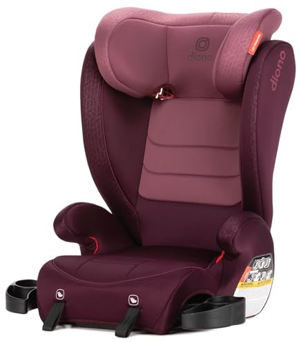 Diono Monterey 2XT Latch 2 in 1 High Back Booster Car Seat with Expandable Height & Width, Side Impact Protection, 8 Years 1 Booster, Plum