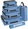 Prezon Lot de 6 cubes d'emballage de qualité supérieure, sacs de rangement essentiels pour accessoires de voyage avec sac à linge et sac à chaussures de voyage, Bleu Marine