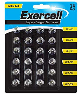 Assorted Silver Button Cell Batteries, 24 Pack - Long-Lasting Power, Ideal for Watches, Remotes, Calculators & More