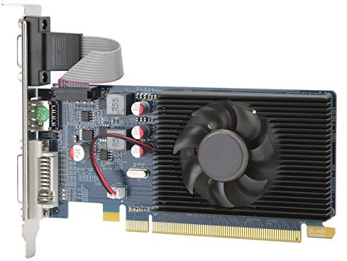 Akozon HD6450 Grafikkarte, 2G 64bit DDR3 Graphics PCI Express 3.0 Computer Graphics Desktop Desktop Zubehör Geräuscharm mit Steckplatz für