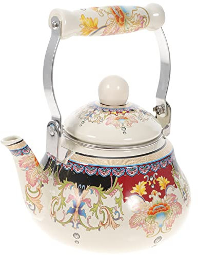 Vaguelly Aus Emaille Wasserkocher Mit Sieb Flötenkessel Blumen-teekessel-Herd Pfeifender Teekessel Wasserkocher Für Heißes Wasser ابريق Induktionsherd Aus Keramik