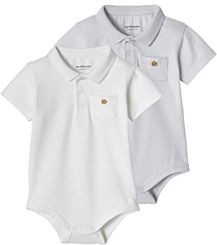 Vertbaudet 2er-Pack Baby Bodys für Neugeborene, Polokragen