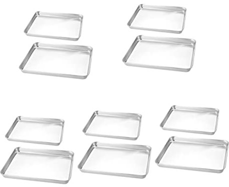 UPKOCH 10 Pièces Plaque En Acier Inoxydable Moule À Gâteau Carré Craquelins De Supérieure Plaque De Cuisson Antiadhésive Plat De Cuisson En étal Assiette De