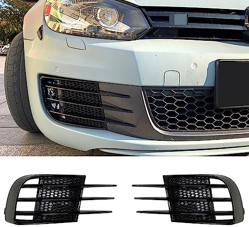 HOCAH Auto Frontstoßstange Nebelleuchte Nebelscheinwerfer Rahmen Abdeckung für VW Golf 6 MK6 GTI GTD 2008 2009 2010 2011 2012, ABS Glänzend Schwarz Auto Außen Dekoration Zubehör