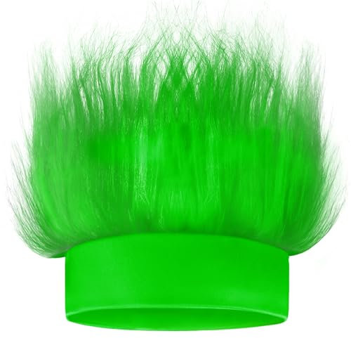 Novelty Place Grünes Haar-Kostüm-Stirnband – lustige Flauschige Crazy-Hair-Perücke Troll – ideal für Sportpartys, Kostüme, Cosplay und Halloween – ideal für Kinder, Jugendliche und Erwachsene