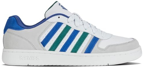 K-Swiss Court Palisades Herren Turnschuh, White Blueqrtz, 45 EU