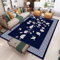 Xiaosua Teppich Reinigen Rutschfester Teppich Mit Floralem Retro-Muster Teppich Schreibtisch 50X80CM Orient Teppich Blau