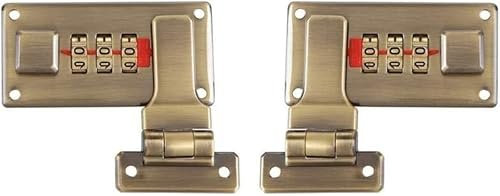 Box Hasp Catch,Decor Hook Lock,Toggle Latch,Code Padlock,2pcs Tool Box Hasp, Luggage Suitcase Hasps with Combination Lock,Replacement 3 Digit Combination (Brass Color)(Color:Brass Color) (Color : Bra