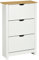 HOMCOM Narrow Shoe Cabinet, Space Saving Shoe Storage Cabinet with 3 Flip Drawers and Adjustable Shelves for 18 Pairs of Shoes for Hallways and Living Room, White