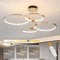 WayLuoung 4 Ring Gold Led Deckenleuchte, Ø75cm | 85W Kronleuchter Stufenlos Dimmbar, Kreative Metallgalvanik Pendelleuchte, Moderne Lampe Für Schlafzimmer, Wohnzimmer, Kinderbüro Arbeitszimmer Küche