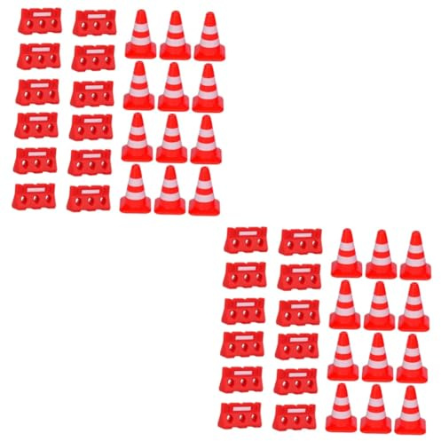 ibasenice 2sets Traffic Roadblock Boys and Girls Car Garage Playset Road Cones Educational Outdoor Play Equipment