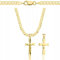 Amor Luxury AMAR goldkette Herren/Damen 925/585 - Kreuz Kette 60 cm - goldkette Kreuzkette, halskette 3,8mm