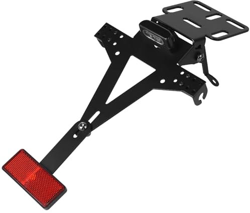 DBREAKS Motorrad Kennzeichenhalter, Verstellbare Lizenz Kennzeichen Halter, mit Kennzeichen Reflektor, kennzeichenbeleuchtung, Kompatibel mit Den Meisten Gängigen Motorradmodellen