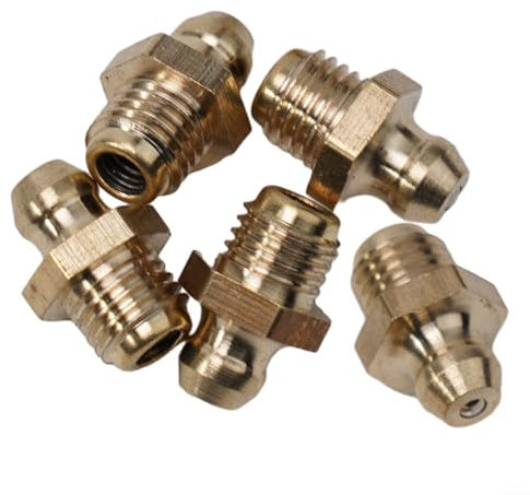 Verbesserte Schmierung mit Messing-Fett-Armaturen, 5 Stück gerades Hydraulikzubehör, M8 x 1 mm Gewinde