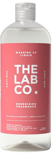 The Lab Co. Washing Up Liquid 750ml antibacterial dishwashing Energising Fragrance Grapefruit Amber Eucalyptus