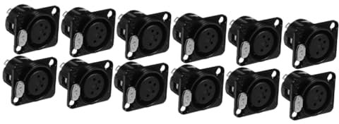 BESTonZON 12pcs Microphone Cable Panel Compact Xlr Female Connector for Easy Install Use