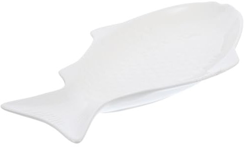 OFFSCH Servierplatte Für Fisch Aus Keramik Fischförmiger Teller Zum Servieren Gedämpfter Fischteller Für Meeresfrüchte Und Vorspeisen