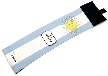 OXUM Sport Kapitänsbinde für Kinder und Erwachsene - Fußballbinde mit der Flagge Argentiniens - Elastische und verstellbare Binde Größe S
